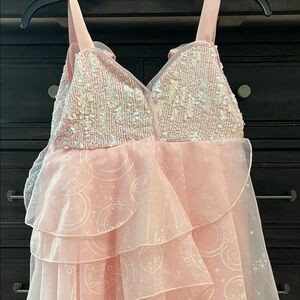 Glinda Pink Sequin Layered Kids Dress!!!!